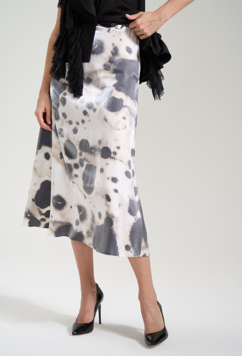 Юбка расклешенная принтованная - фото 125917