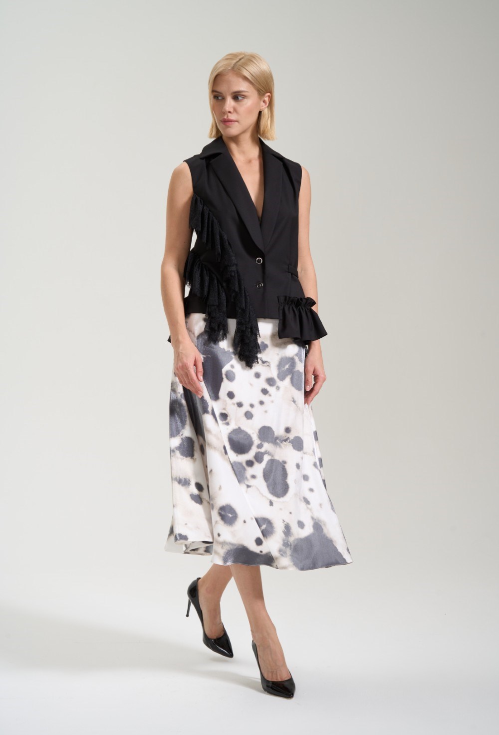 Юбка расклешенная принтованная - фото 125918