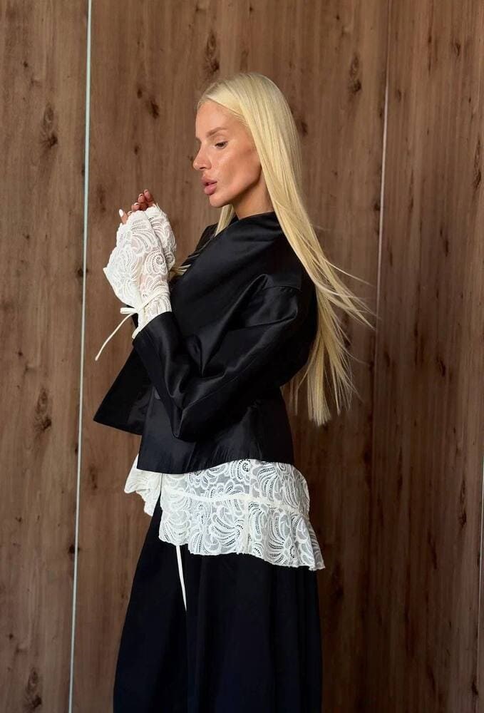 Жакет на стойке «One black» - фото 126018