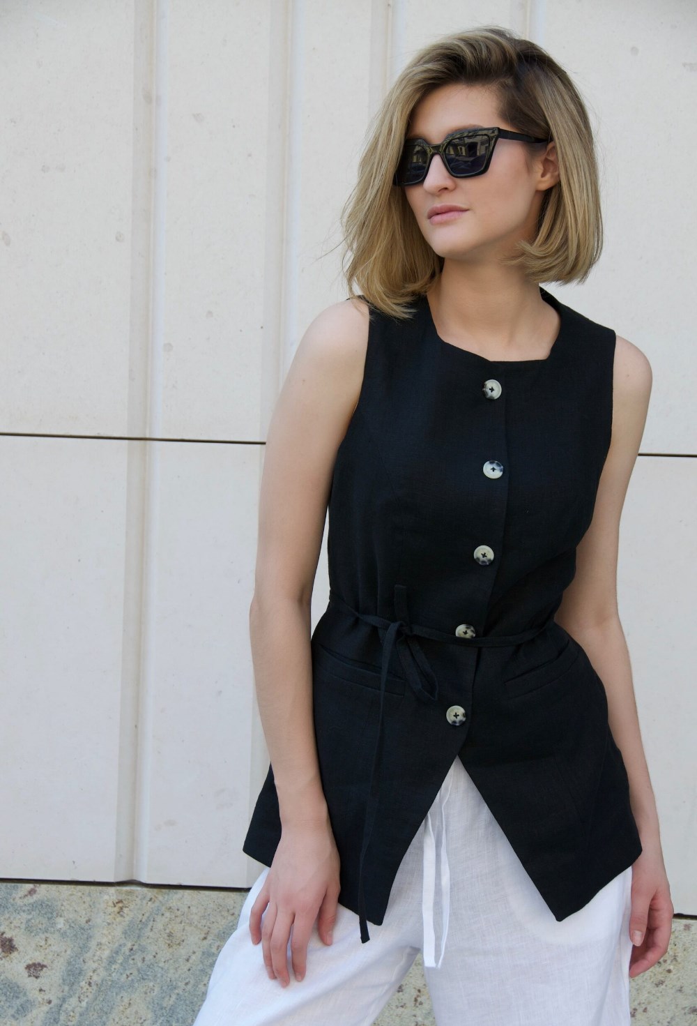 Удлиненный жилет - фото 126140