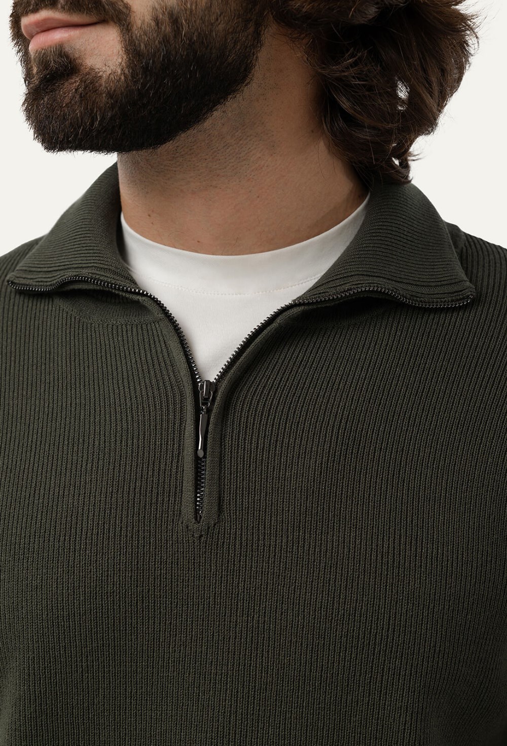 Свитер с воротником на молнии - фото 126428