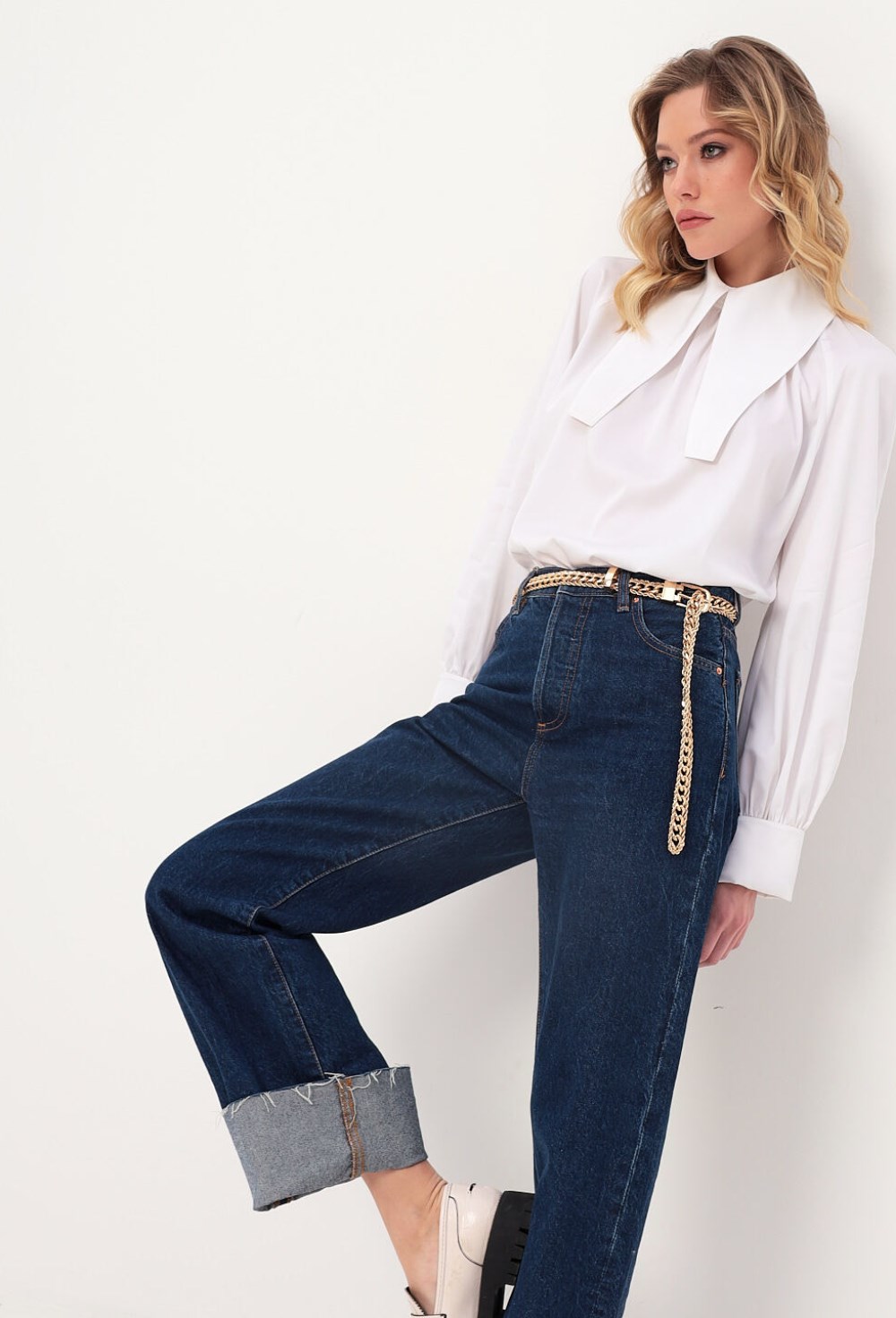 Блуза с акцентным воротником - фото 126441