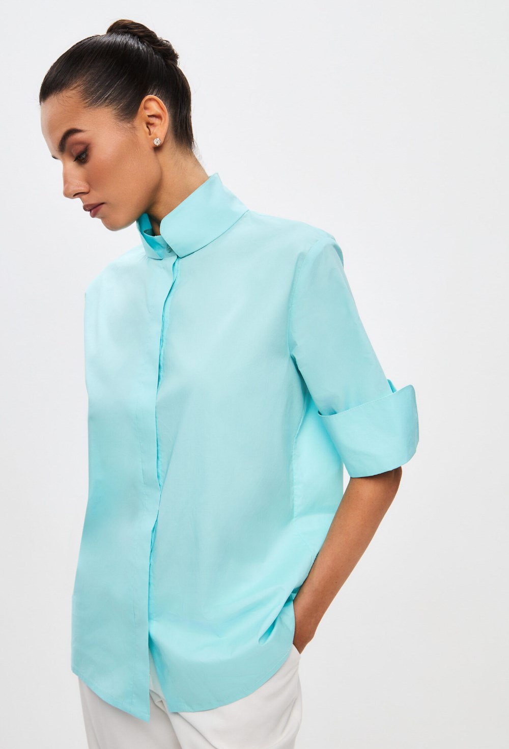 Рубашка с фигурным рукавом - фото 126465