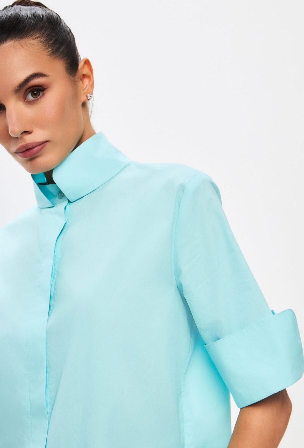 Рубашка с фигурным рукавом - фото 126466