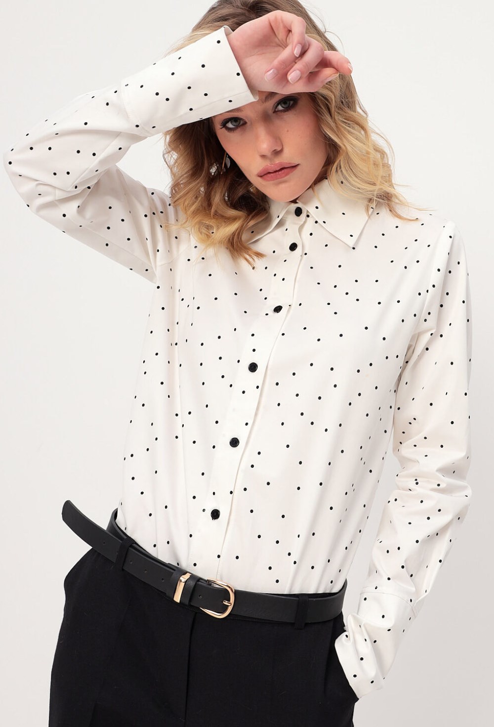 Рубашка с принтом "горох" - фото 126498