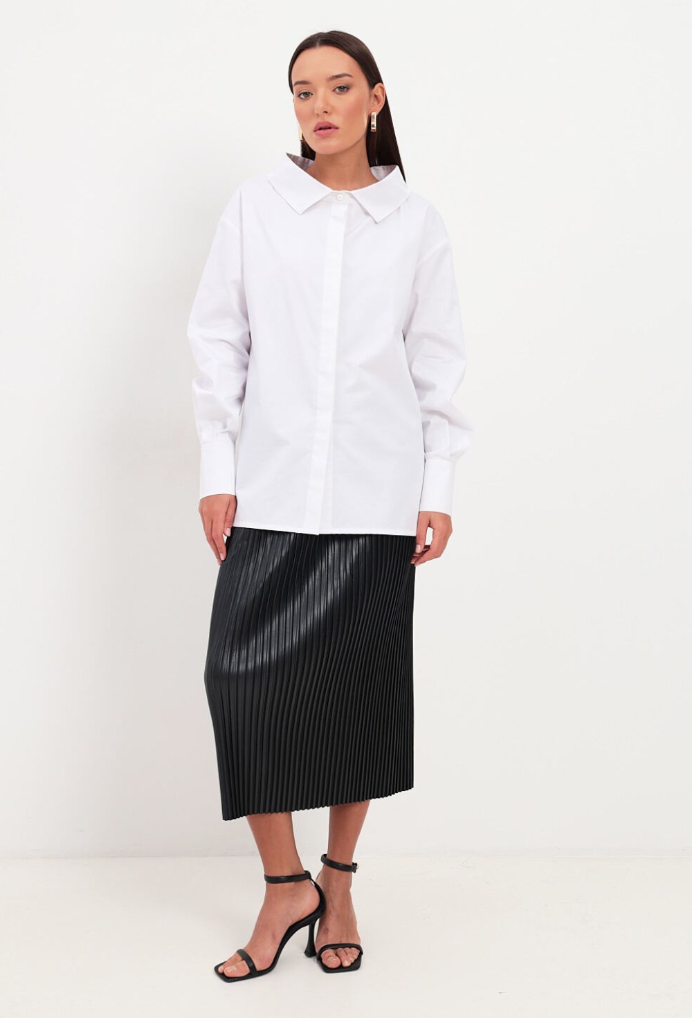 Юбка плиссе из экокожи - фото 126531