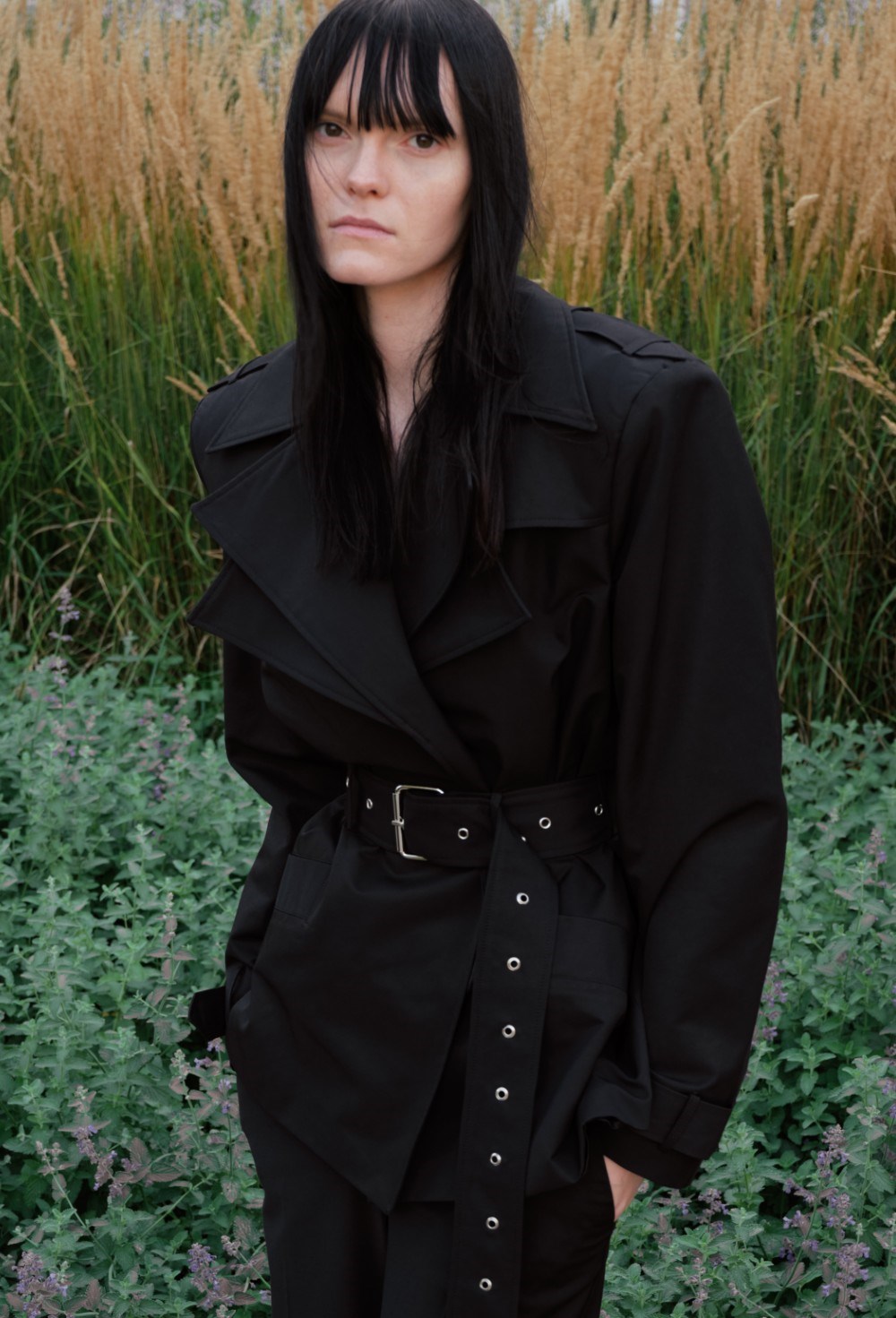 Тренч с двойным лацканом укороченный - фото 126975