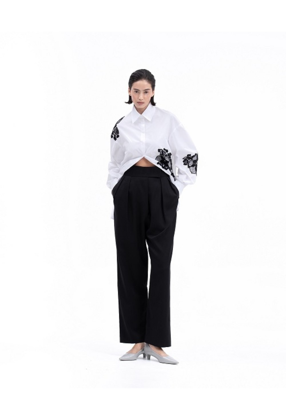 Брюки с защипами - фото 127731