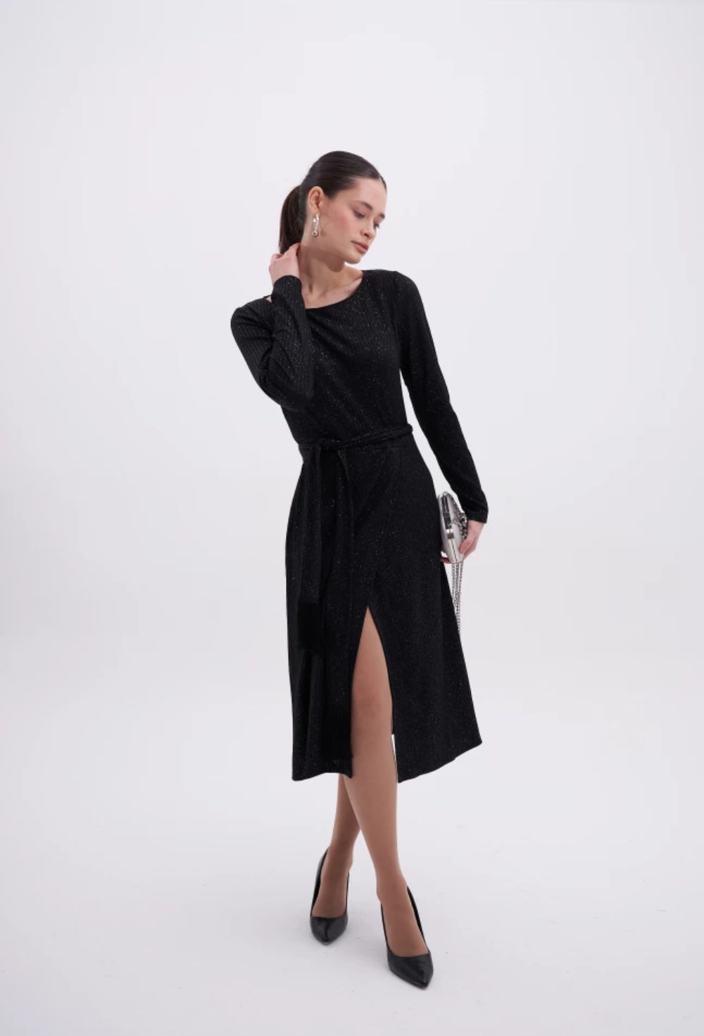 Платье вечернее с поясом - фото 127992