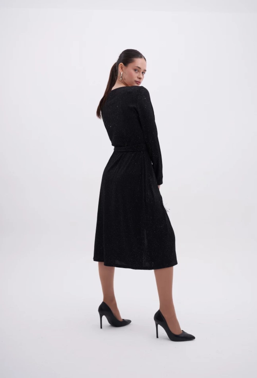 Платье вечернее с поясом - фото 127993