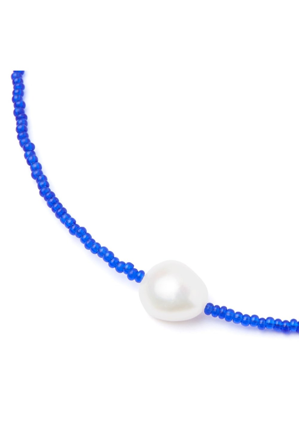 чокер из ультрамаринового бисера с барочной жемчужиной - фото 128460