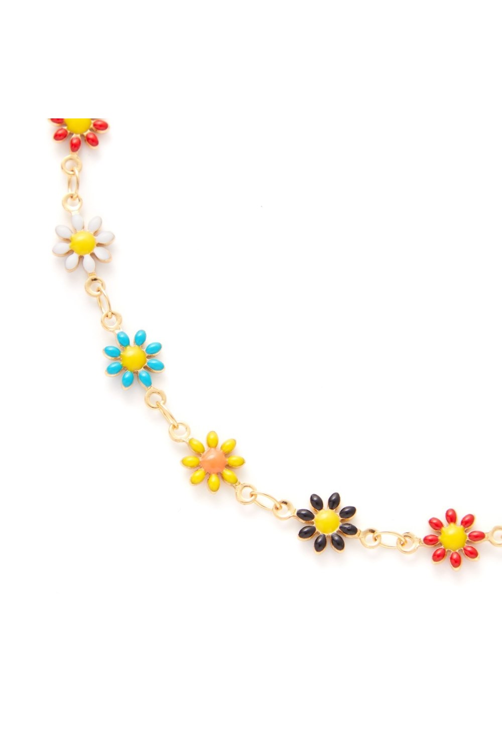 браслет на ногу с разноцветными ромашками - фото 128470