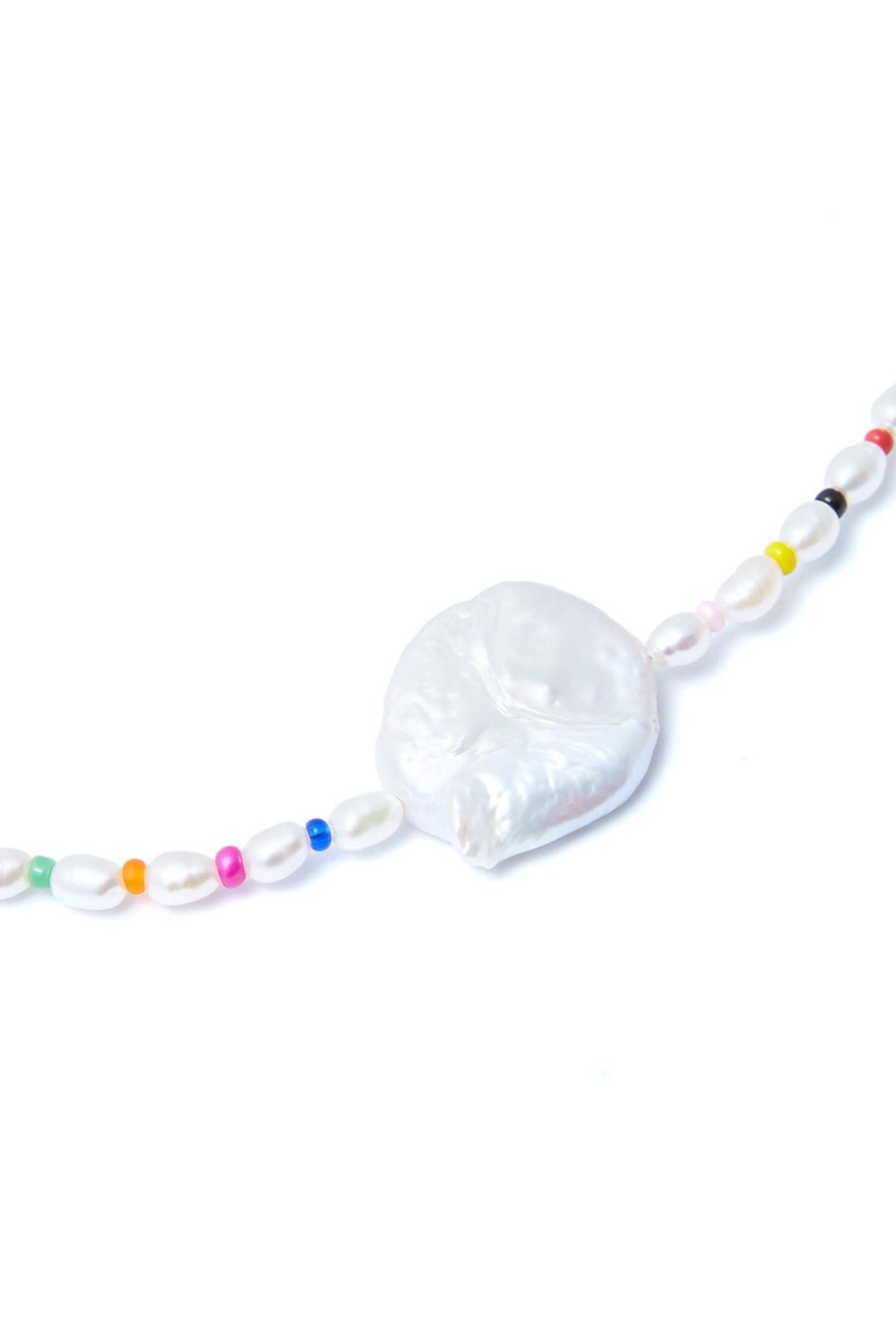 чокер из разноцветного бисера м барочной жемчужиной - фото 128482