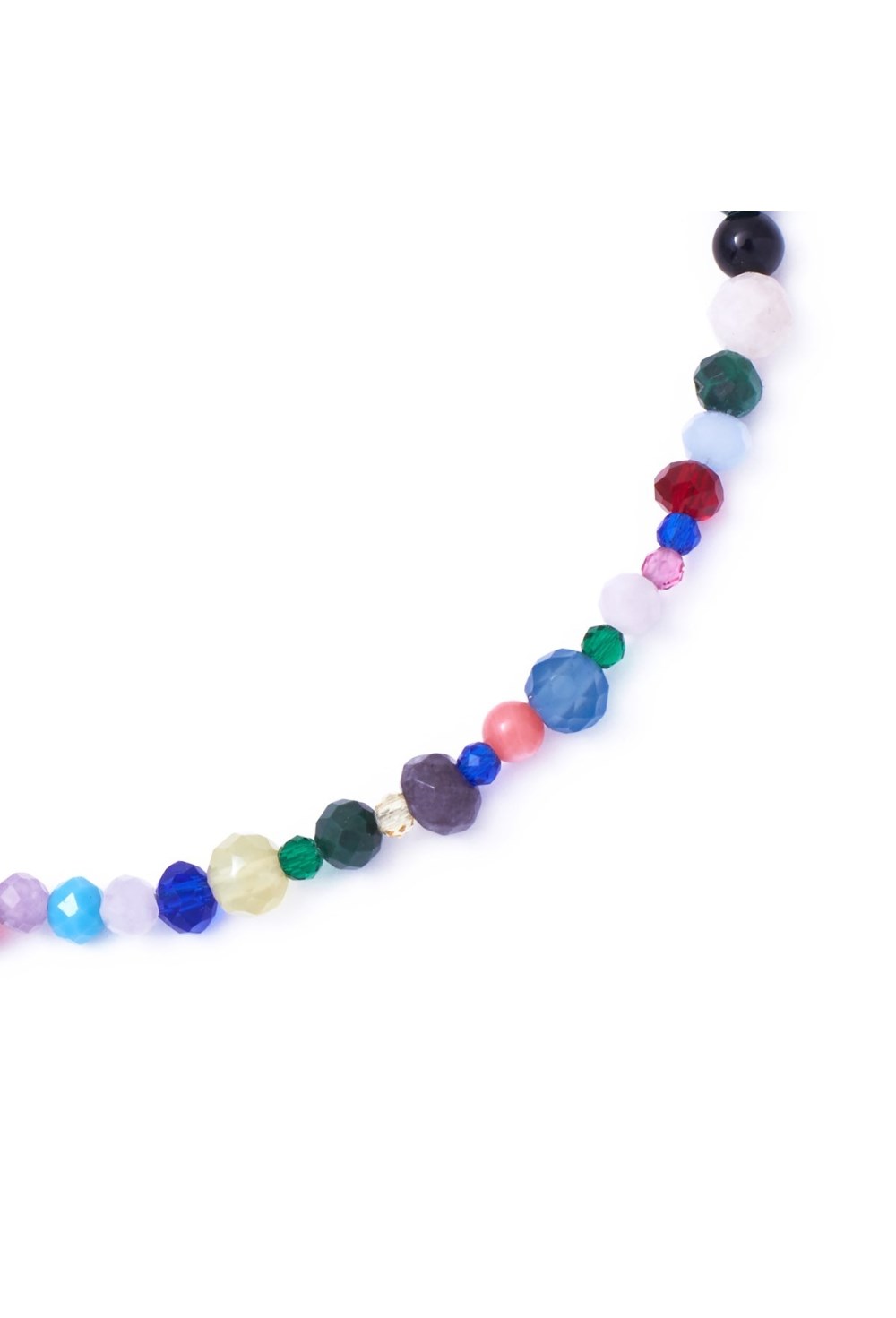 браслет на ногу из микса разноцветных камней - фото 128486