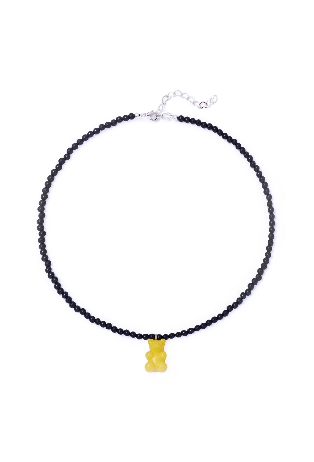 чокер из черного оникса с мишкой - фото 128497