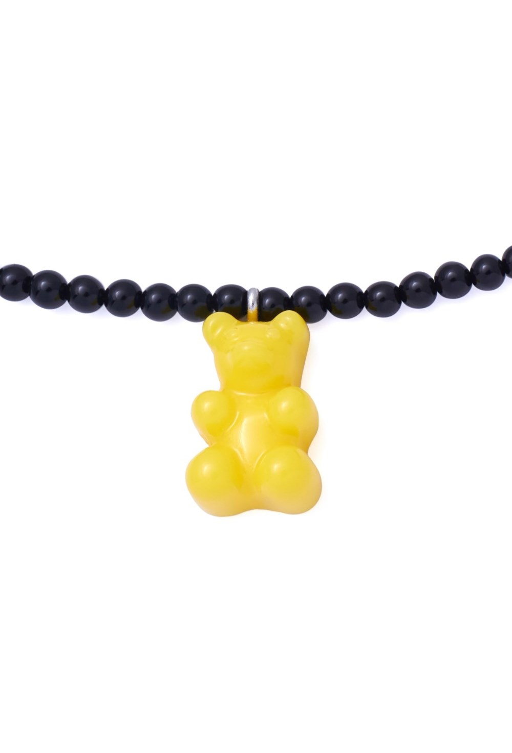 чокер из черного оникса с мишкой - фото 128498