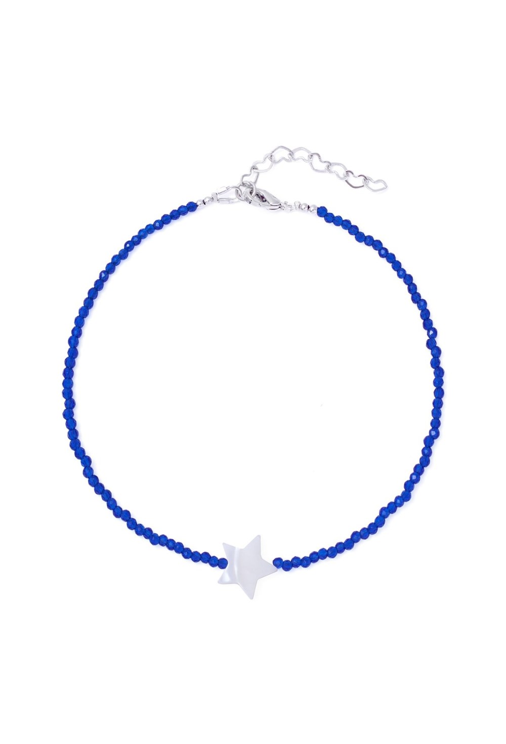 браслет из синей шпинели и перламутра на ногу - фото 128515