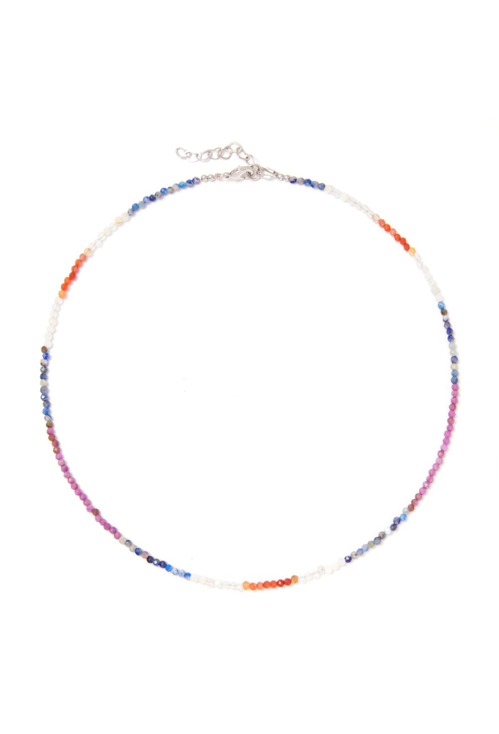 чокер из микса сиренево-оранжевых натуральных камней - фото 128537