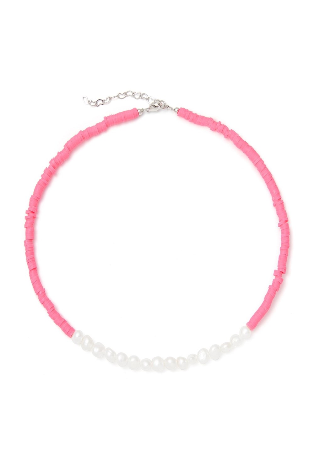 розовый каучуковый чокер с жемчугом - фото 128542