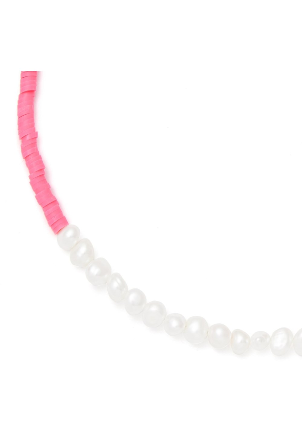 розовый каучуковый чокер с жемчугом - фото 128543