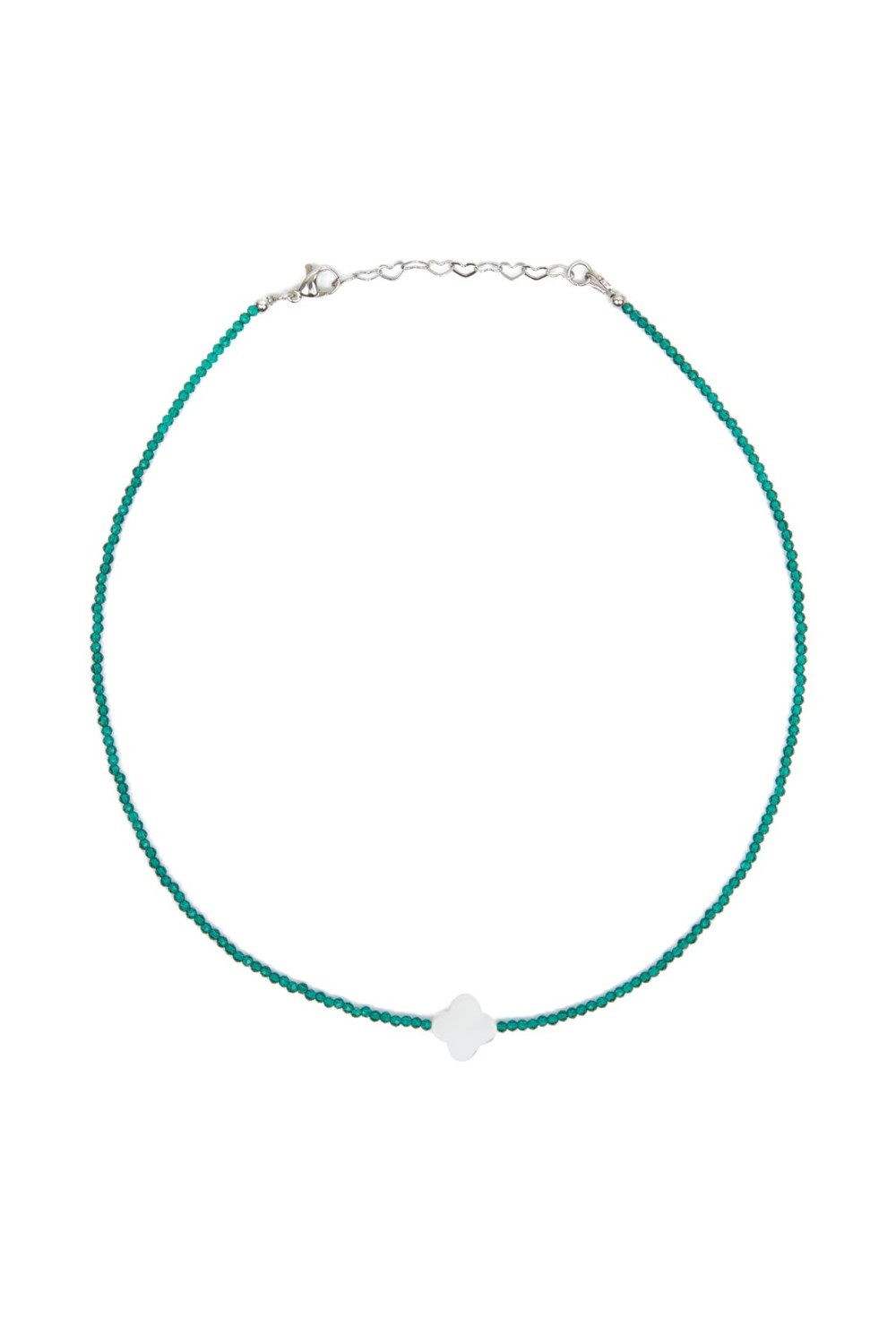 еленый чокер из шпинели с перламутром - фото 128546