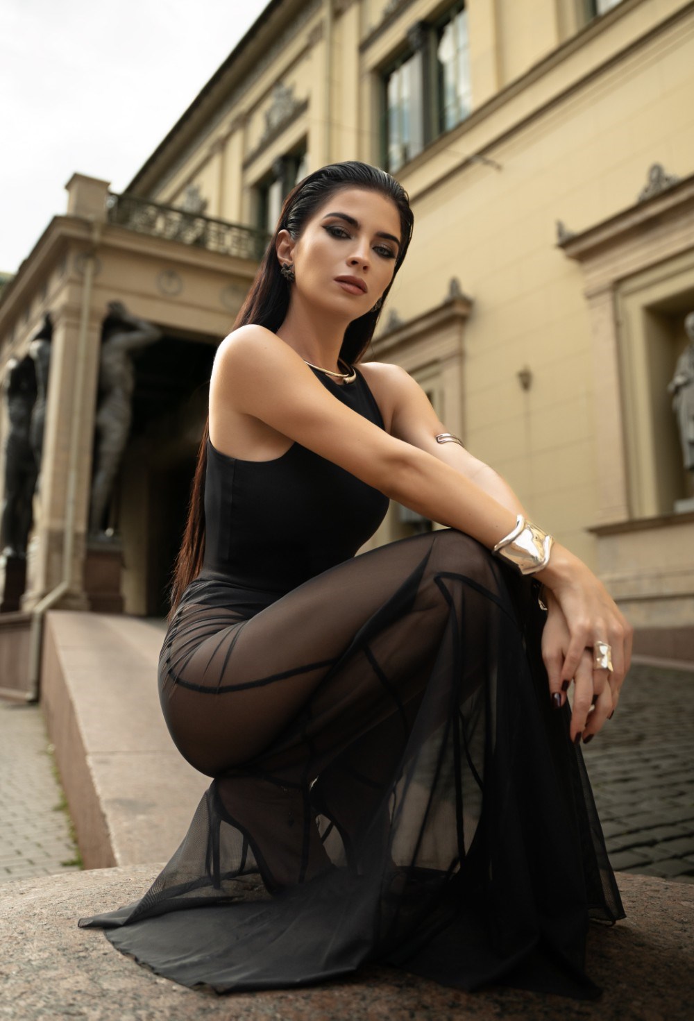 Юбка макси из сетки - фото 129422