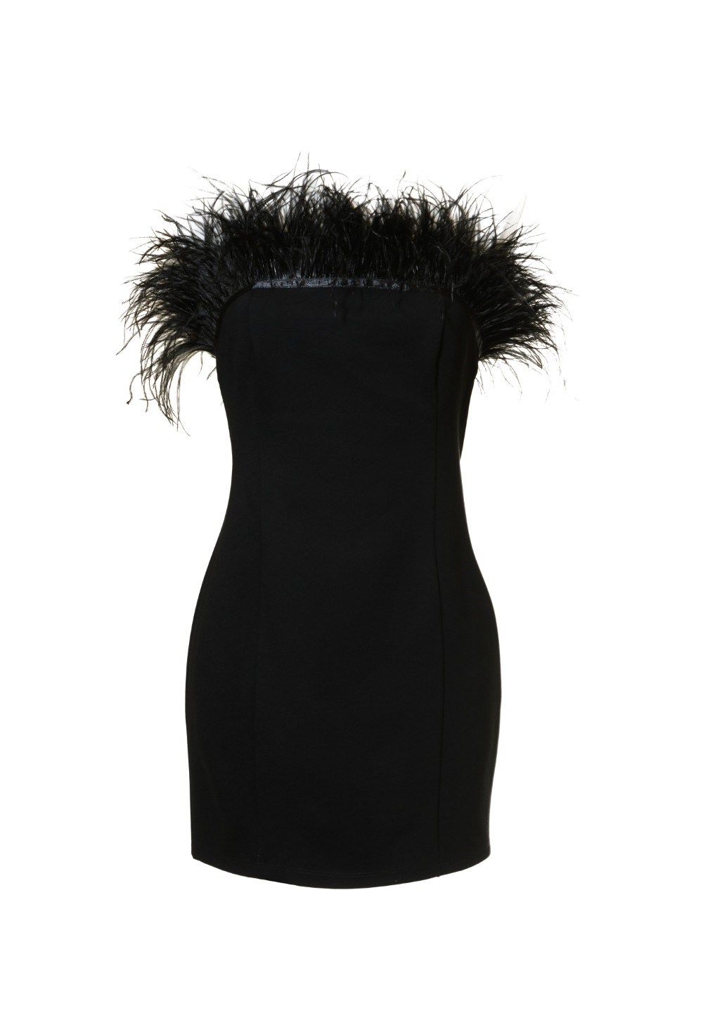 Платье бюстье с перьями - фото 129520