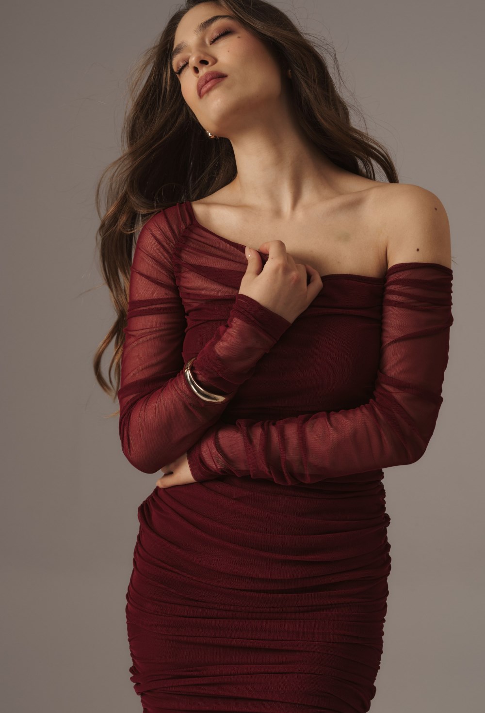 Платье Vivienne бордо - фото 129641