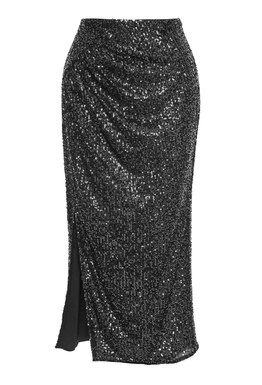 Юбка с пайеткамии черная - фото 129700