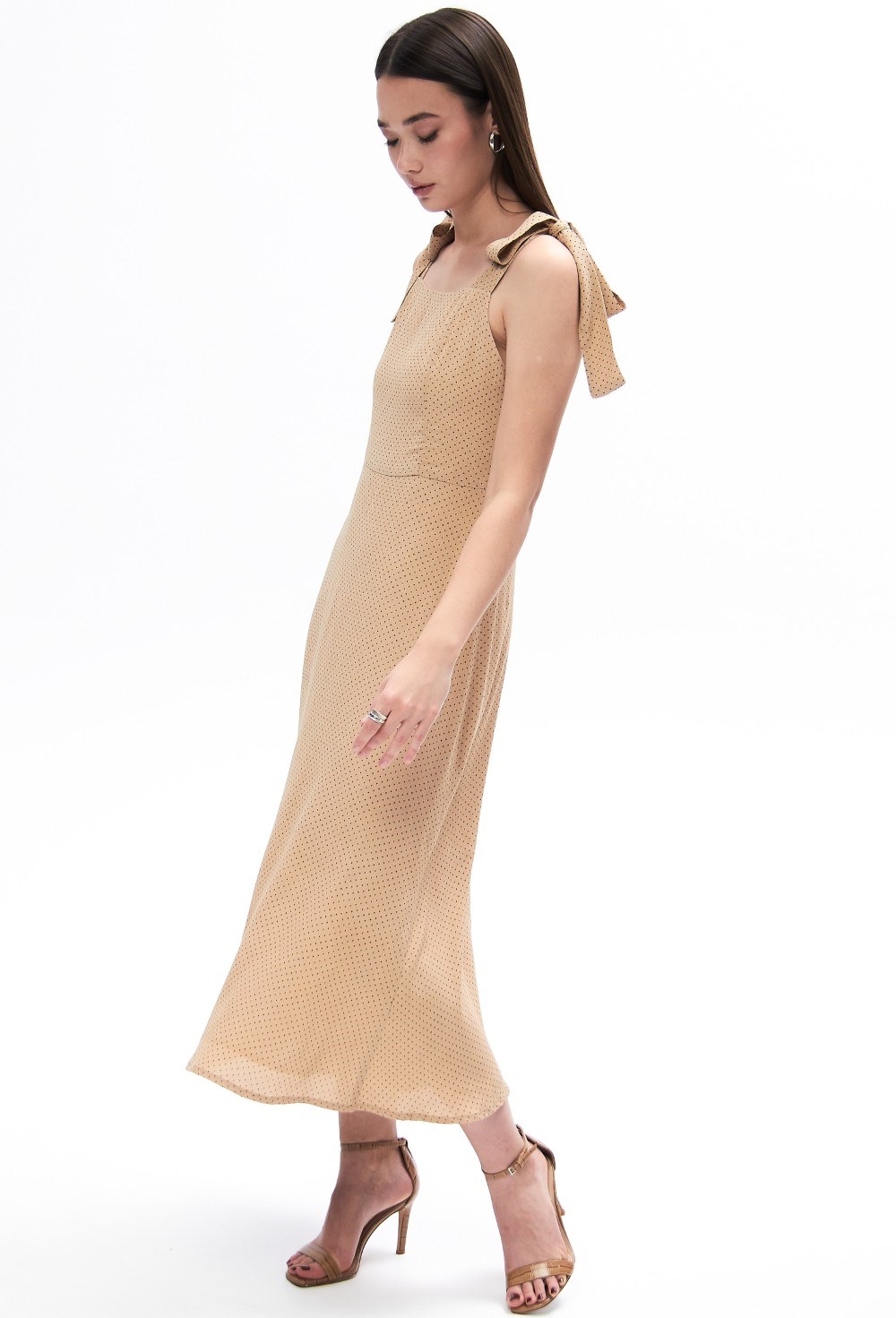 Платье в горох Petit pois beige - фото 129858