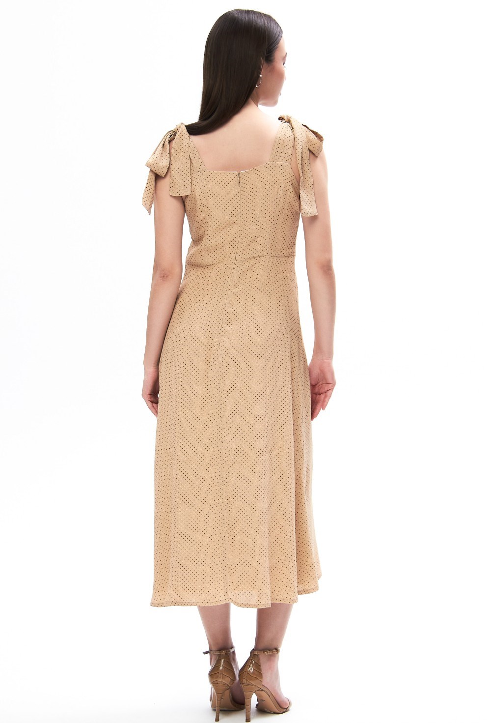 Платье в горох Petit pois beige - фото 129860