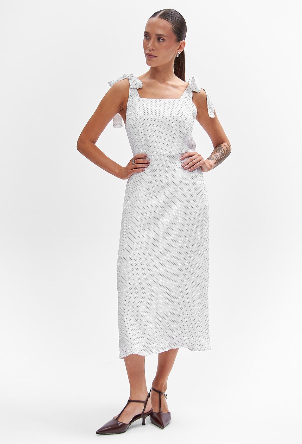 Платье в горох Petit pois blanche - фото 129866