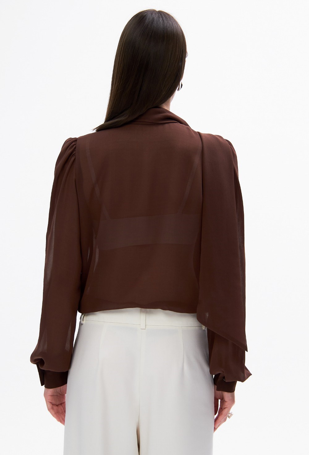 Шифоновая блуза Indélébile (brun) - фото 129889