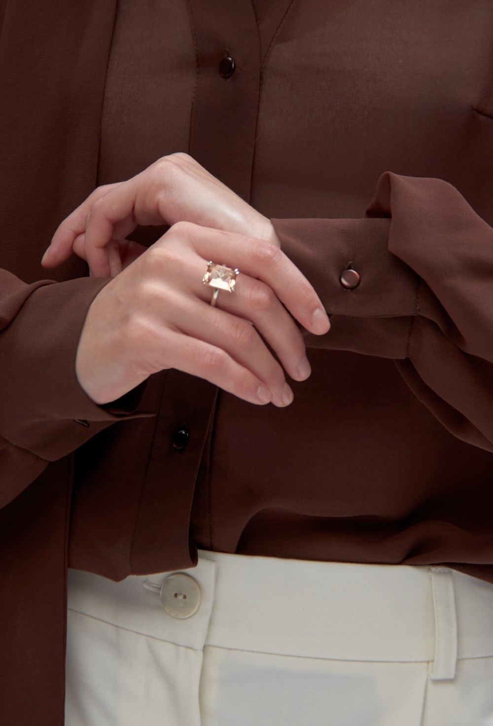 Шифоновая блуза Indélébile (brun) - фото 129891