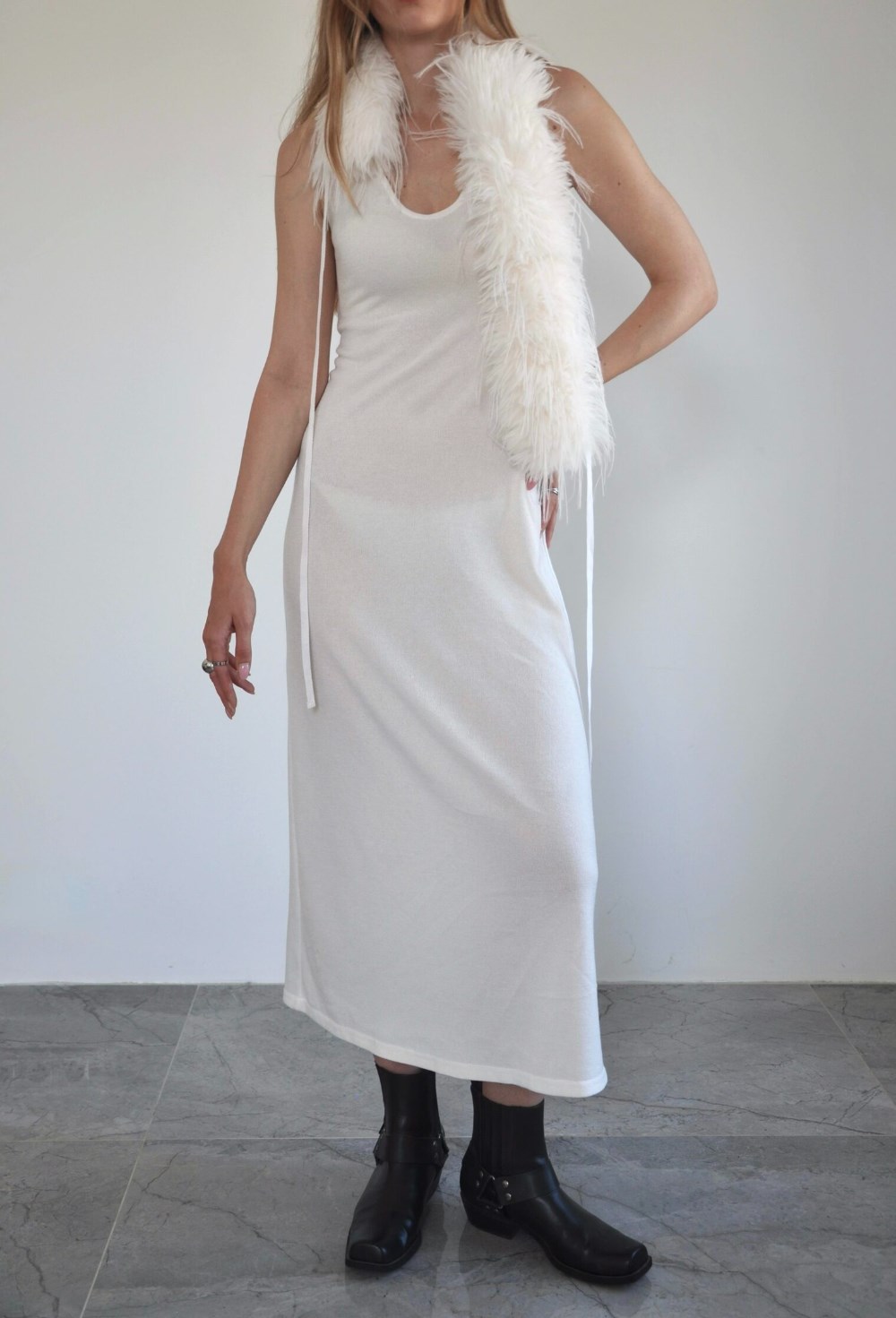 Платье из вязаного трикотажа - фото 129939