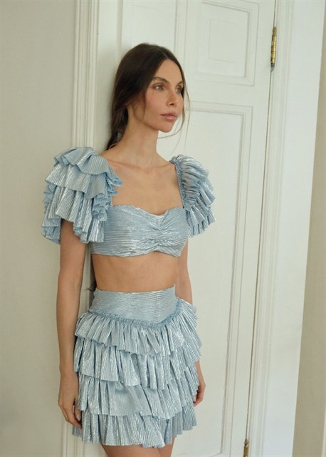 топ-бандо голубой с люрексом - фото 13012