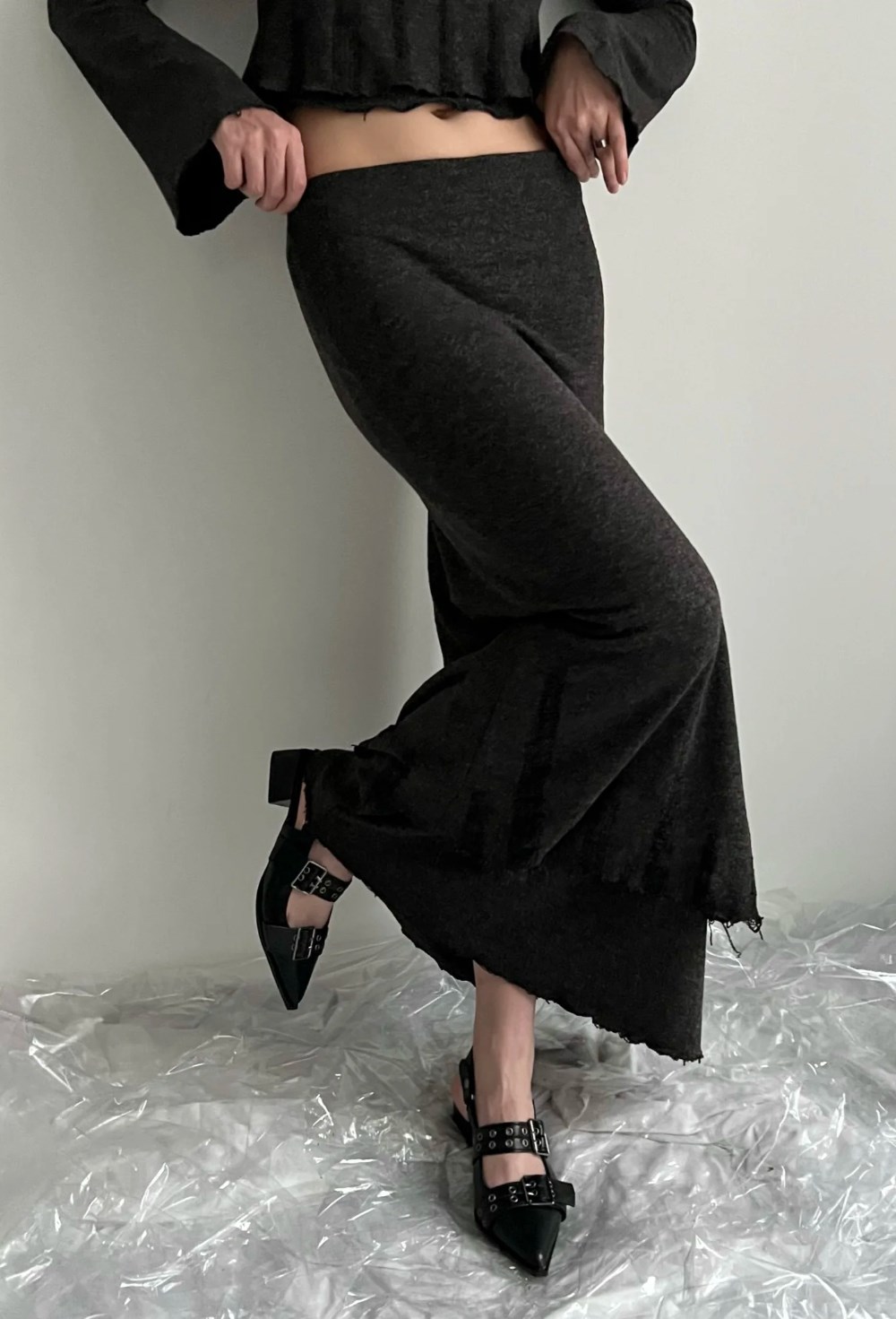 Юбка макси с рваным краем - фото 130163