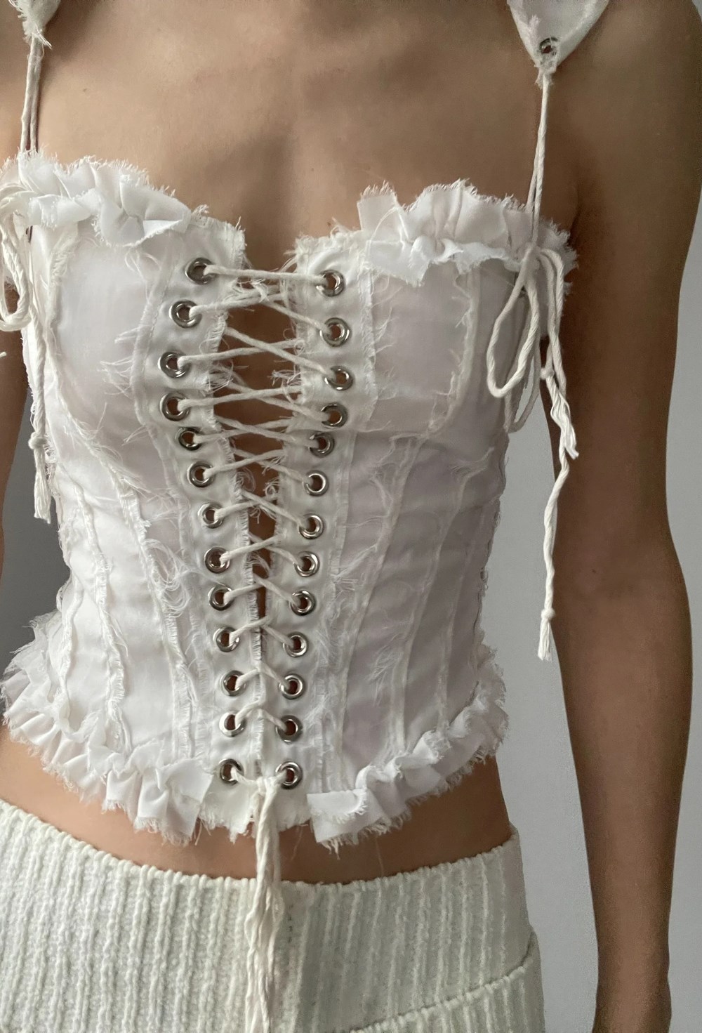 Топ-корсет с оборкой - фото 130218