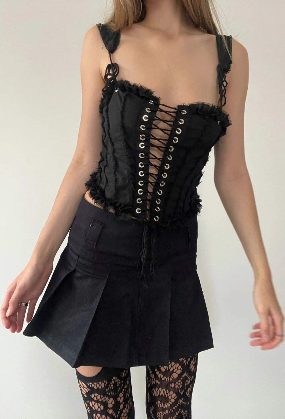 Топ-корсет с оборкой - фото 130239