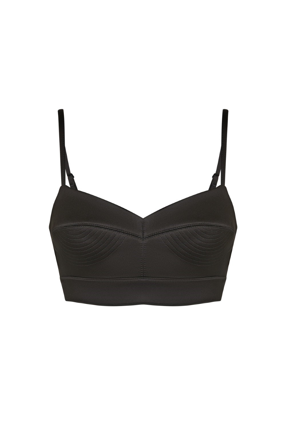 Топ атласный с чашечками пуш-ап - фото 130577