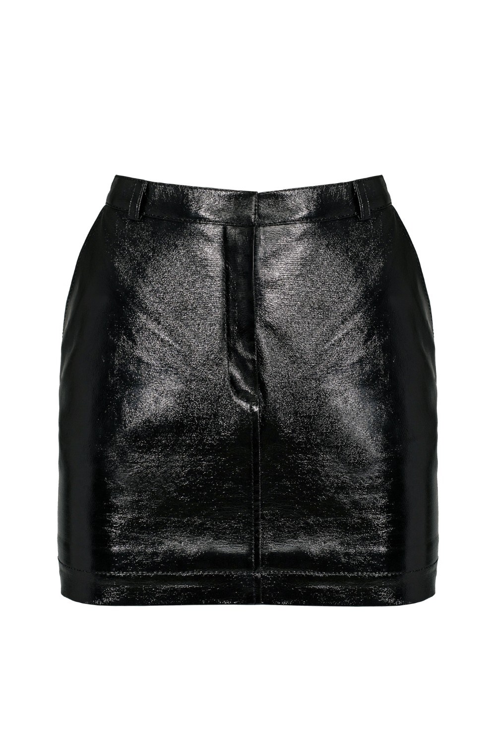 «Glow» Юбка мини из лакированной кожи - фото 132020