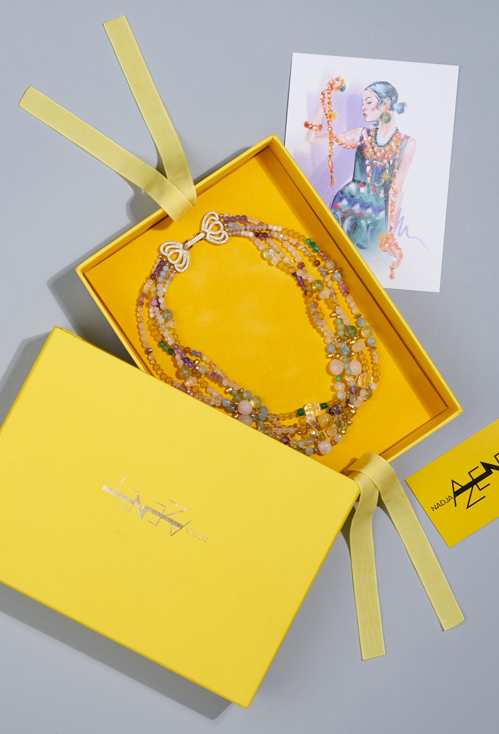 Бусы жадеит, аквамарин - фото 132963