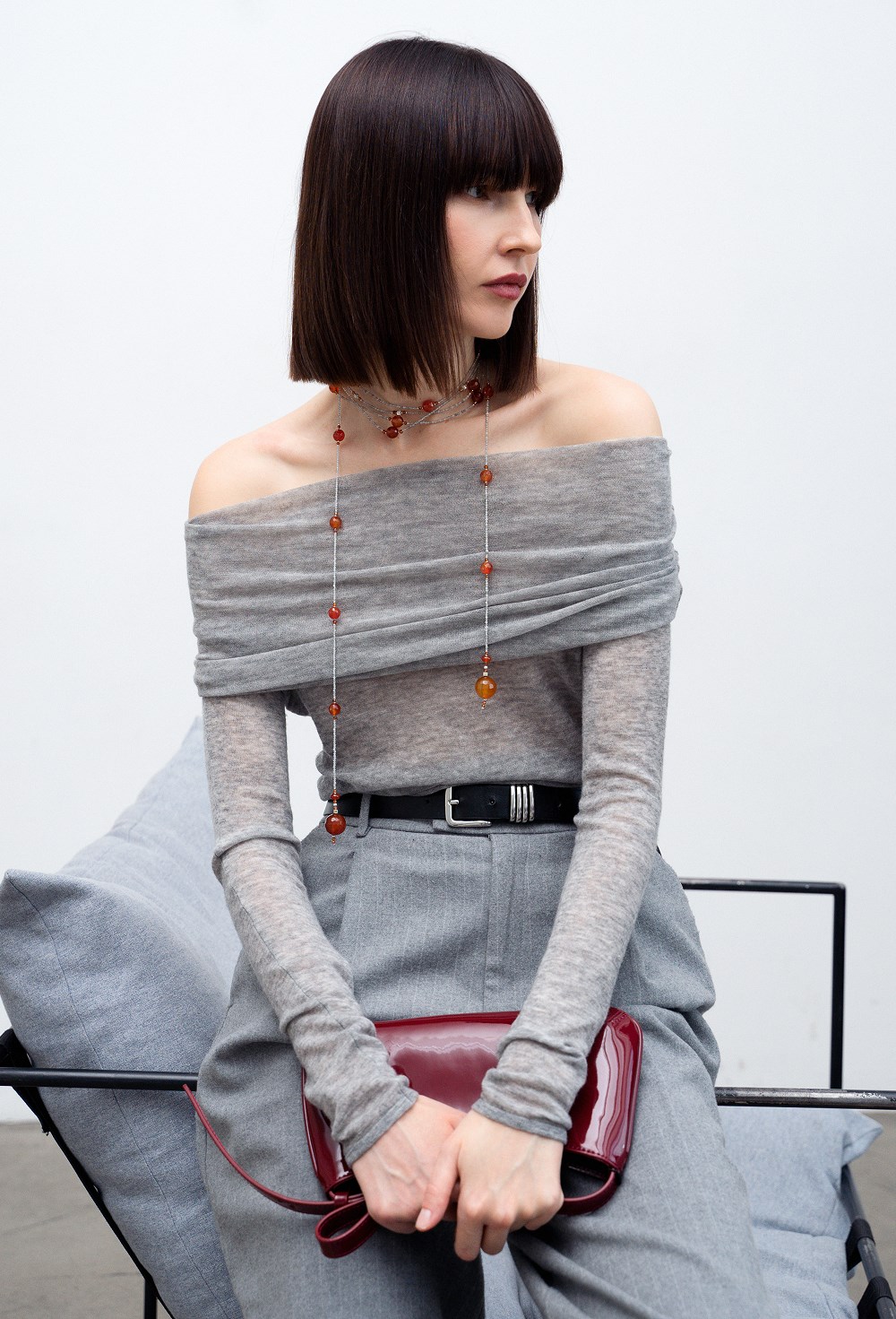 Аркан лабрадорит, сердолик - фото 133005