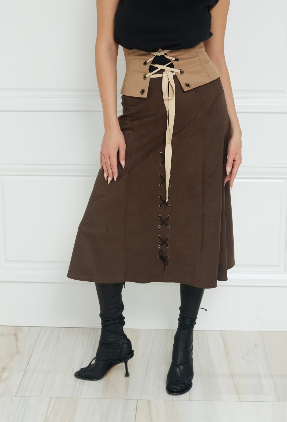 Юбка SUEDE SKIRT - фото 133090