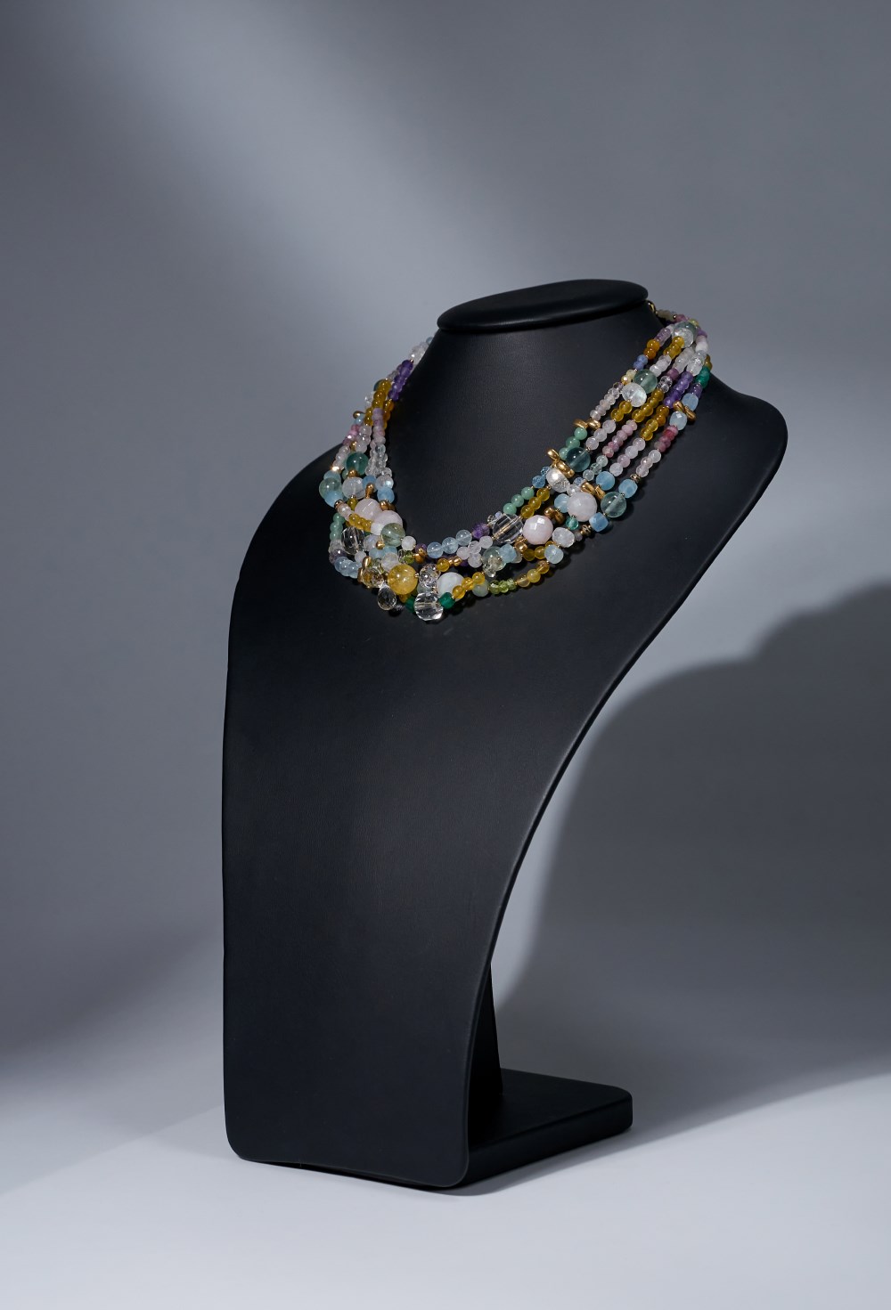 Бусы жадеит, аквамарин - фото 133110