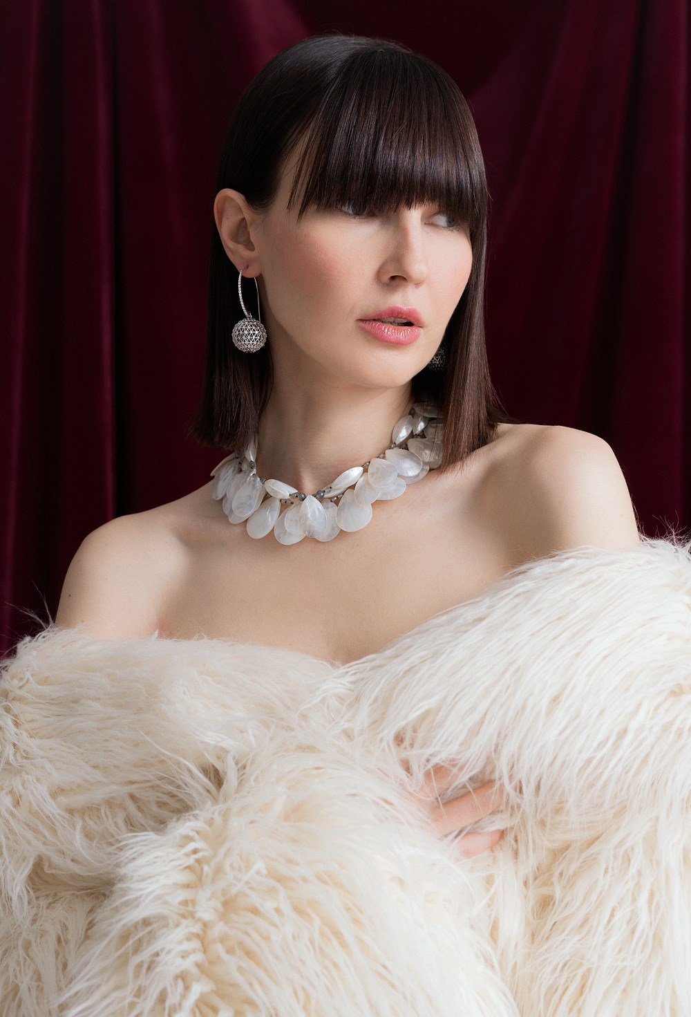 Бусы перламутр, лабрадорит - фото 133125