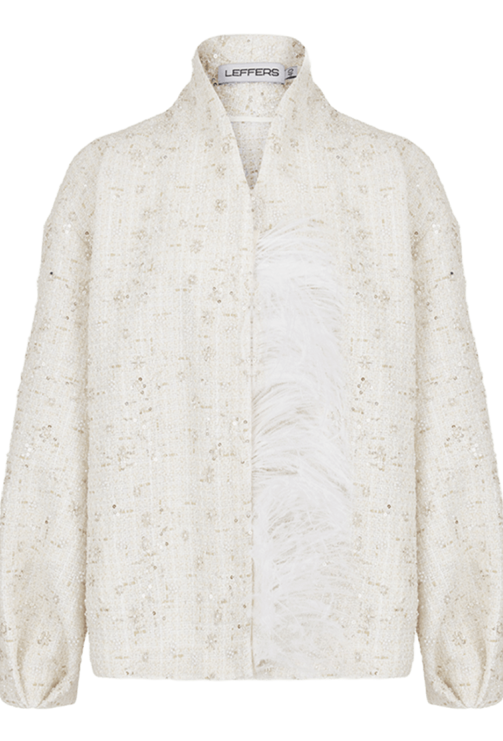 Кардиган с перьями укороченный - фото 133752