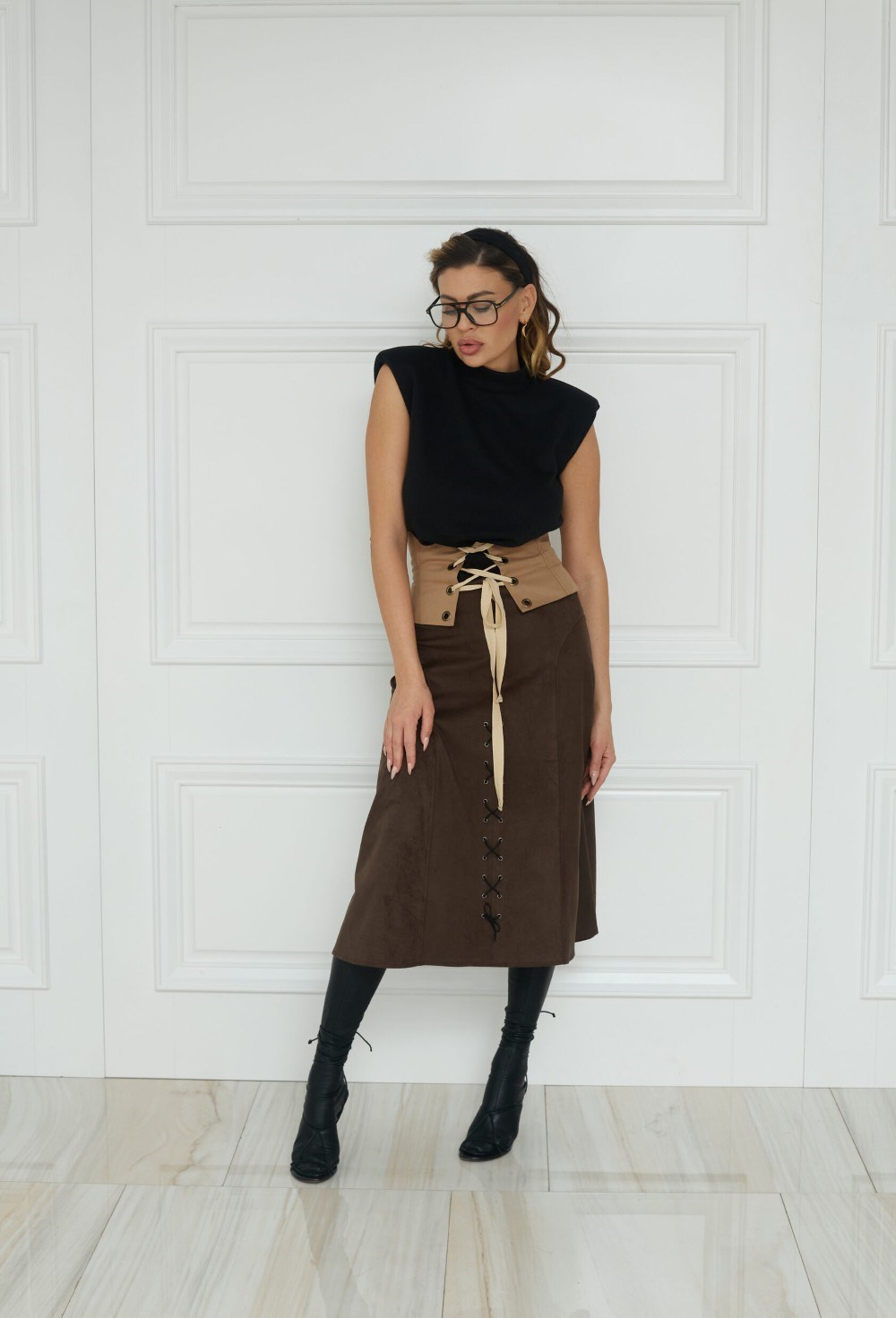Юбка SUEDE SKIRT - фото 133828