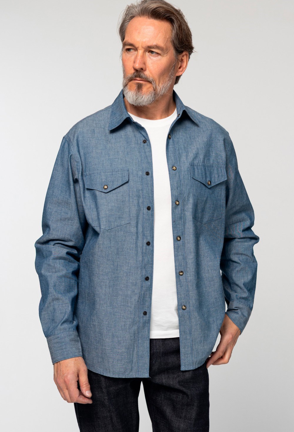 Джинсовая рубашка из японского денима - фото 133863