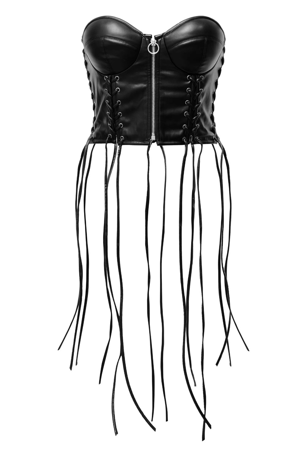 FUSION Кожаный корсетный топ - фото 133995